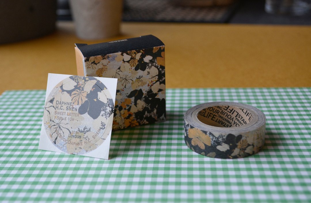 甜蜜的信 - 手绘纸胶带 Sweet Letter 花卉 植物 银杏 叶子 秋天 - 纸胶带 - 纸 金色
