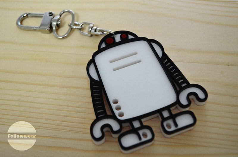 【 Followwear 】吱吱ZZ 机器人项链/钥匙圈   经典配色/镜面 - 项链 - 压克力 白色