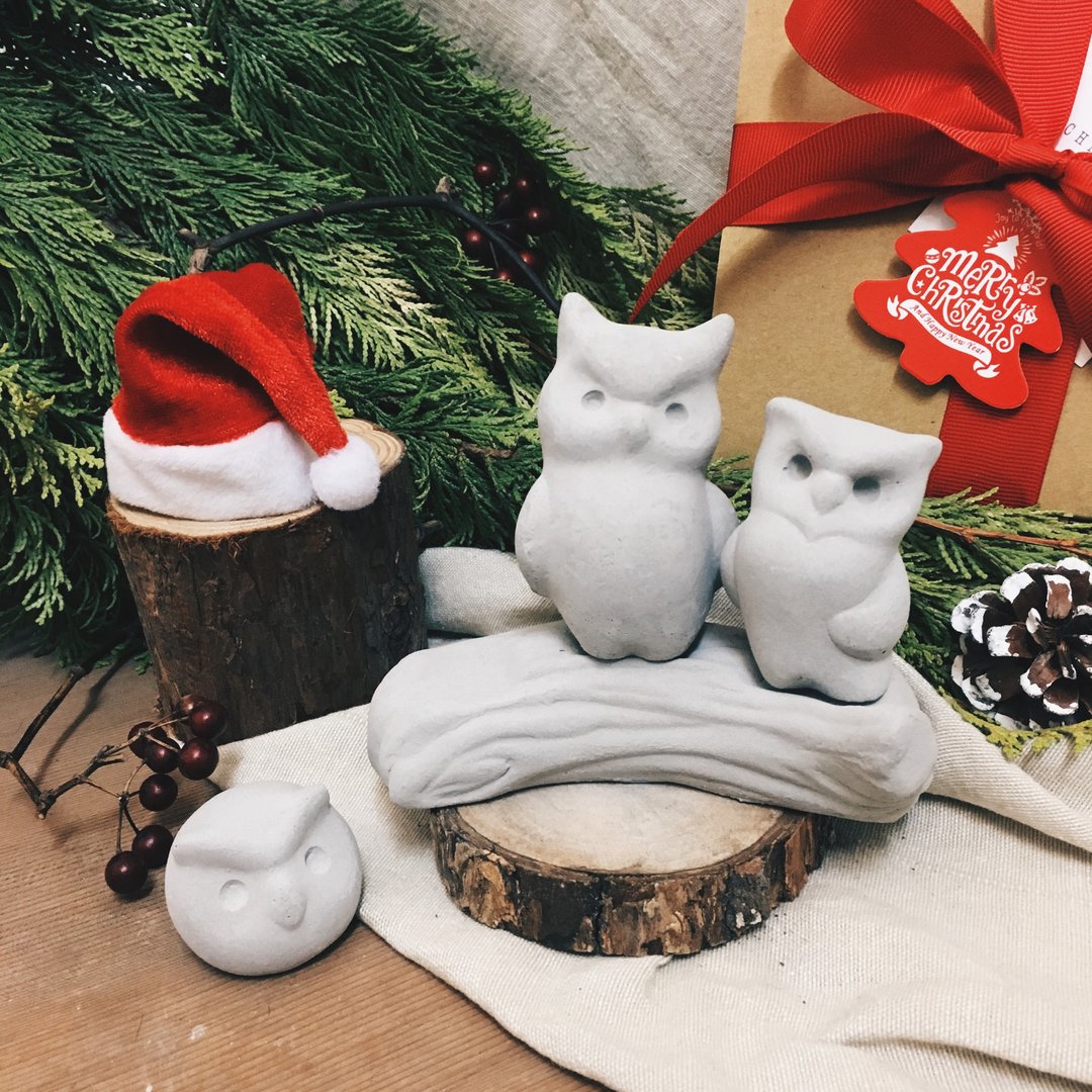 【 新年礼物】猫头鹰 勇气 胜利 智慧 扩香石 - 摆饰 - 水泥 灰色
