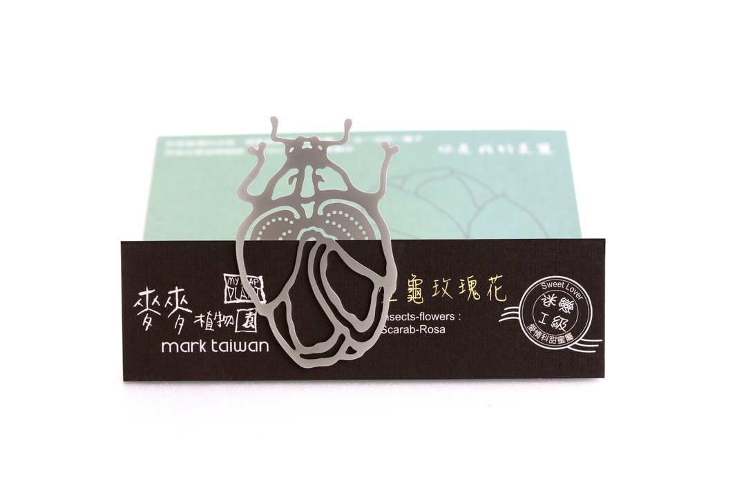 MARK TAIWAN  麦麦植物园-金龟玫瑰花书签/金属银 - 卡片/明信片 - 其他金属 