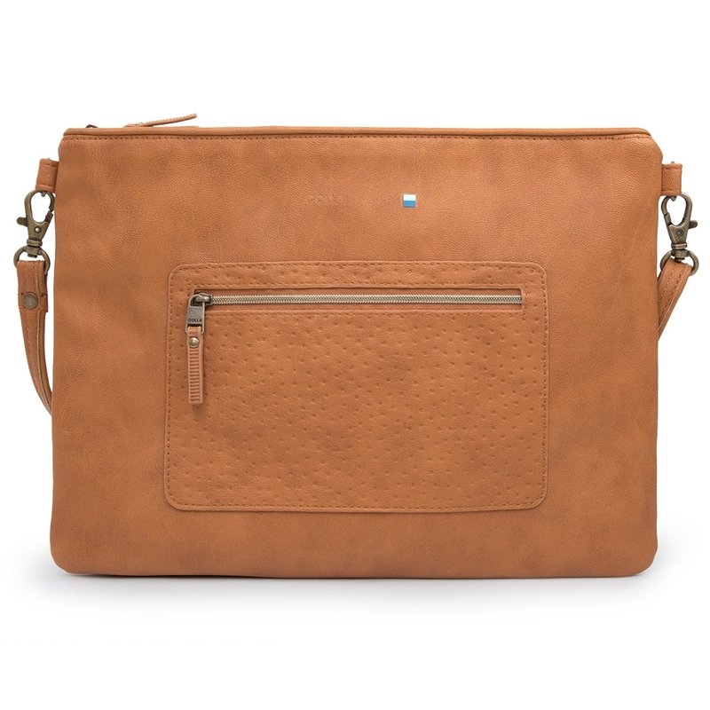 GOLLA 北欧芬兰时尚都会斜肩包 Air tablet sleeve G1645 棕色 - 手拿包 - 真皮 咖啡色