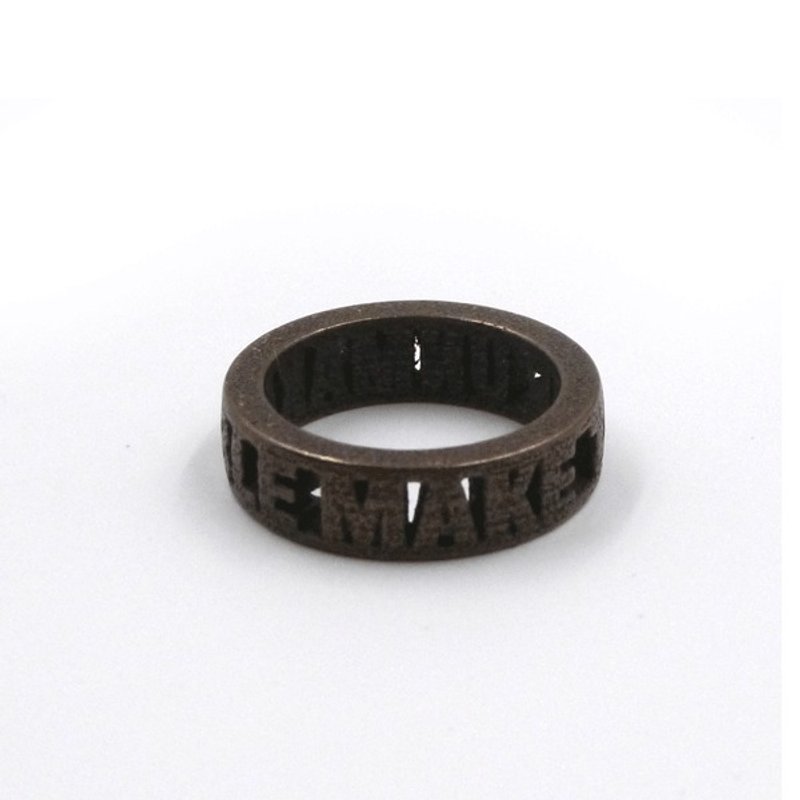 定制化饰物戒指  - 三维打印 x Block Ring x 个人化 - 戒指 - 其他金属 咖啡色
