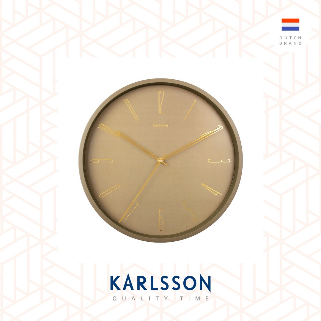 荷兰Karlsson, Wall clock 35cm Belle Numbers moss green - 时钟/闹钟 - 其他金属 绿色