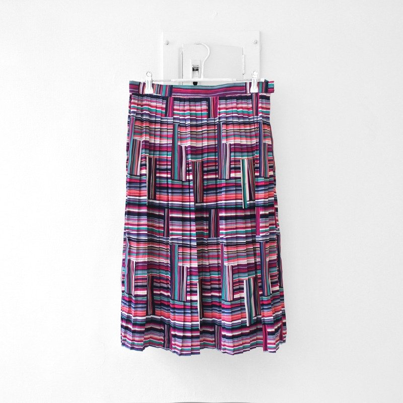 │Slowly│缤纷立体线条迷宫古着裙│vintage.森林.复古.英伦.文艺.日本女孩.古典 - 裙子 - 其他材质 多色