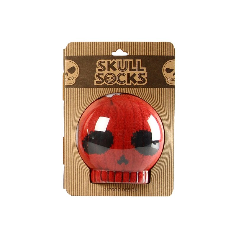 SKULL SOCKS 骷髅袜_红呆呆脸 - 袜子 - 棉 红色