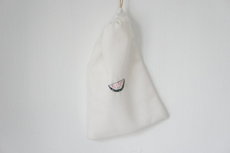你的袋子 - 刺绣束口袋/西瓜 - 其他 - 其他材质 白色