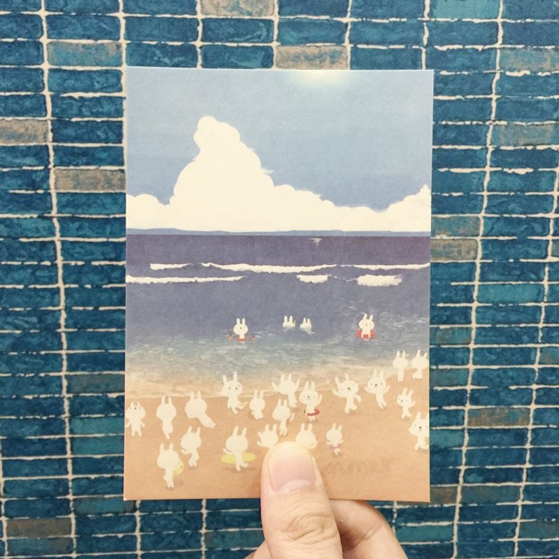 设计明信片｜沙滩兔 - 卡片/明信片 - 纸 金色