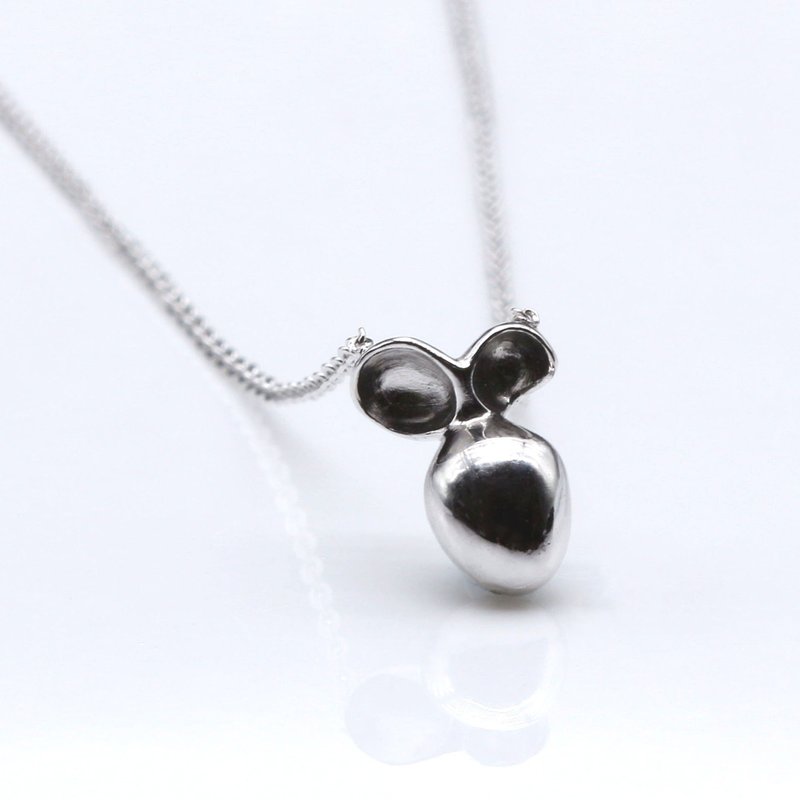 兔耳萝卜 项链 纯银 - 项链 - 其他金属 银色