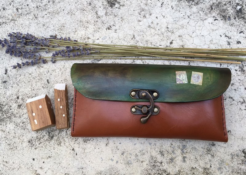 手风琴植鞣真皮长夹 - 里斯本的故事 - 焦茶色 - 皮夹/钱包 - 真皮 咖啡色