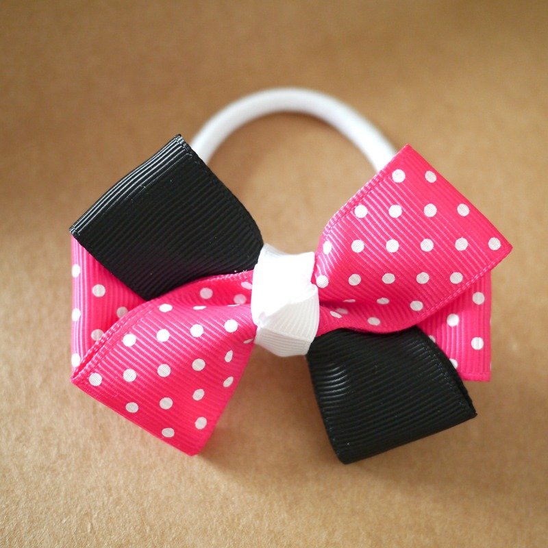 米妮Minnie Mouse主题发饰 儿童发圈／发夹／头带 - 围嘴/口水巾 - 丝．绢 红色