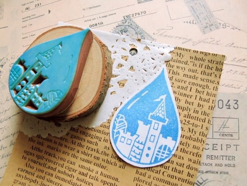 Apu手工章 童话风雨滴之国印章 手帐印章 - 印章/印台 - 橡胶 