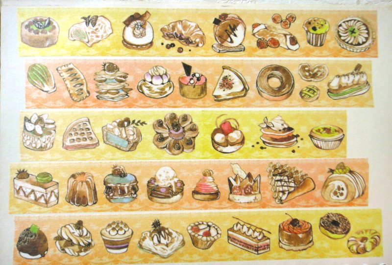 午茶甜点纸胶带单售卖场(粉橘渐层粉黄) - 纸胶带 - 纸 