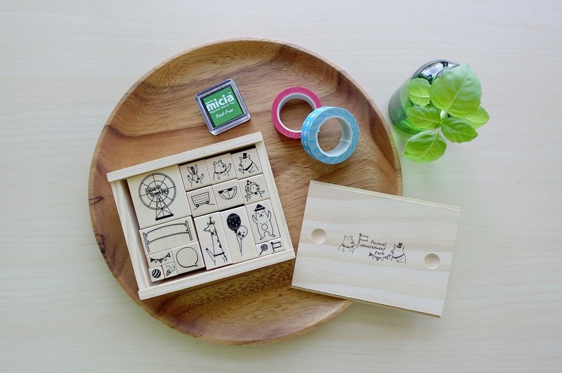 迪梦奇 动物游乐园创意印章组 - 印章/印台 - 木头 咖啡色