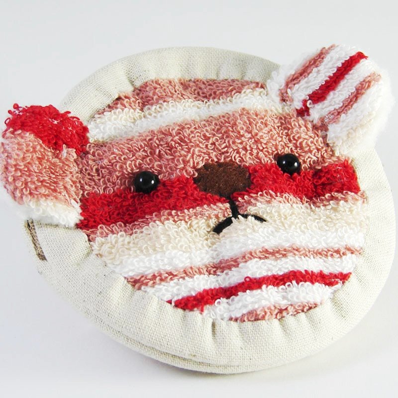 Cheerful 毛巾布小熊拉链零钱包  火热红 - 零钱包 - 其他材质 红色