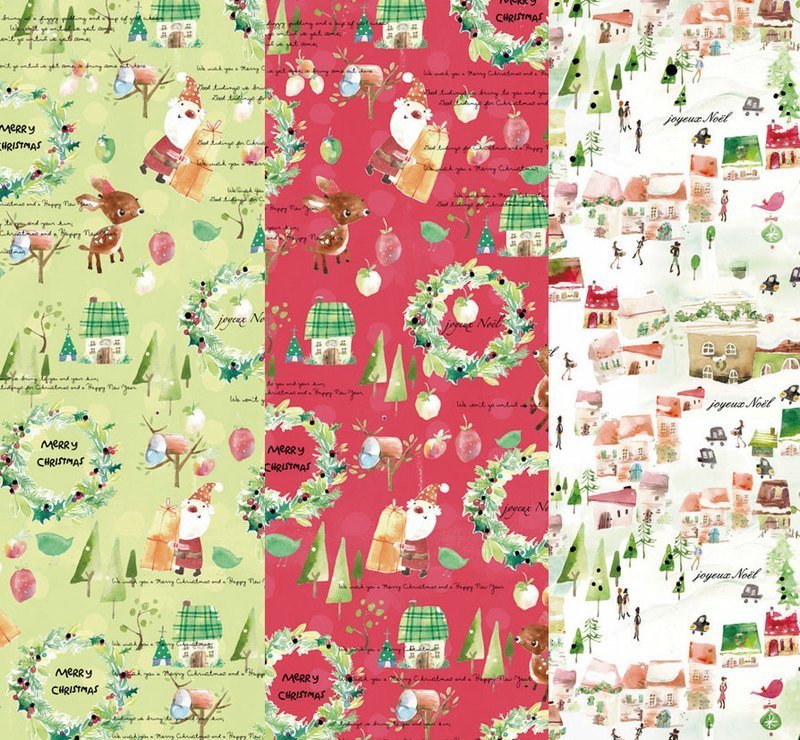 fion stewart耶诞限定版包装纸/3张组合装 - 木工/竹艺/纸艺 - 纸 多色