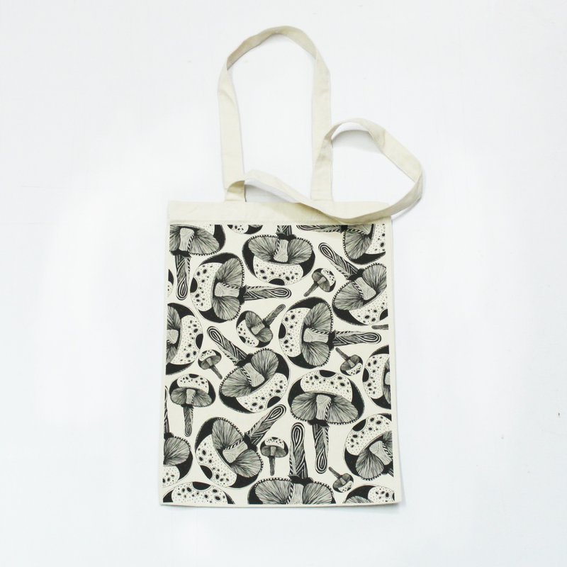 黑白蘑菇 帆布袋 - 侧背包/斜挎包 - 其他材质 白色