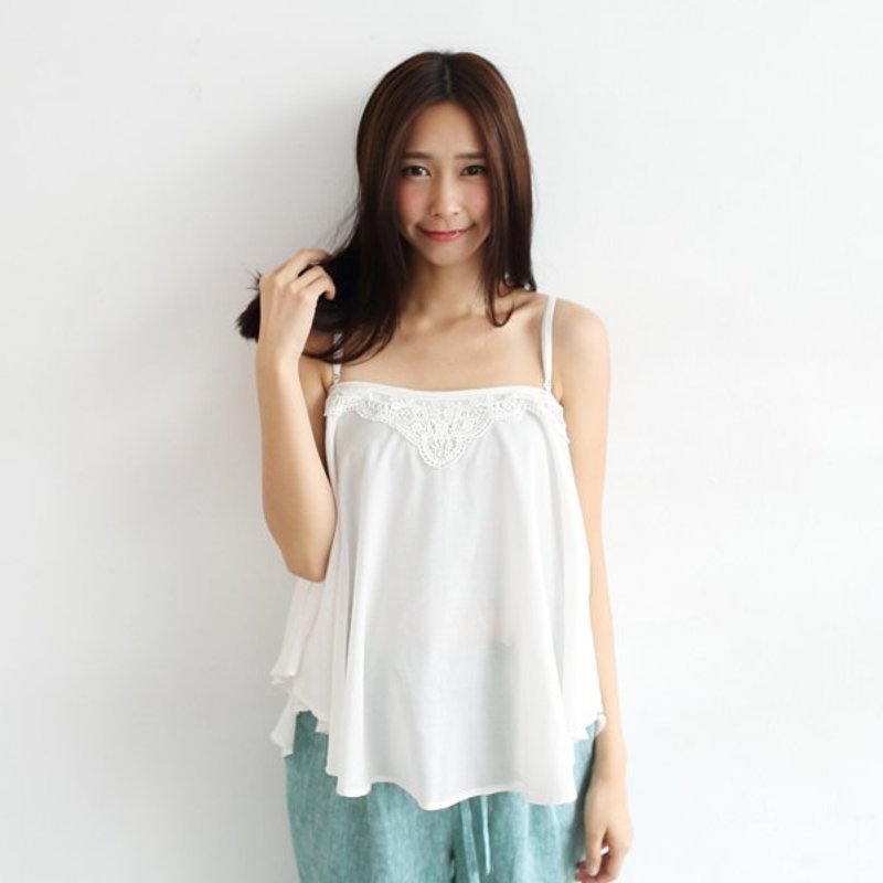 自由系2way蕾丝领造型上衣_纯净白 - 其他 - 其他材质 白色
