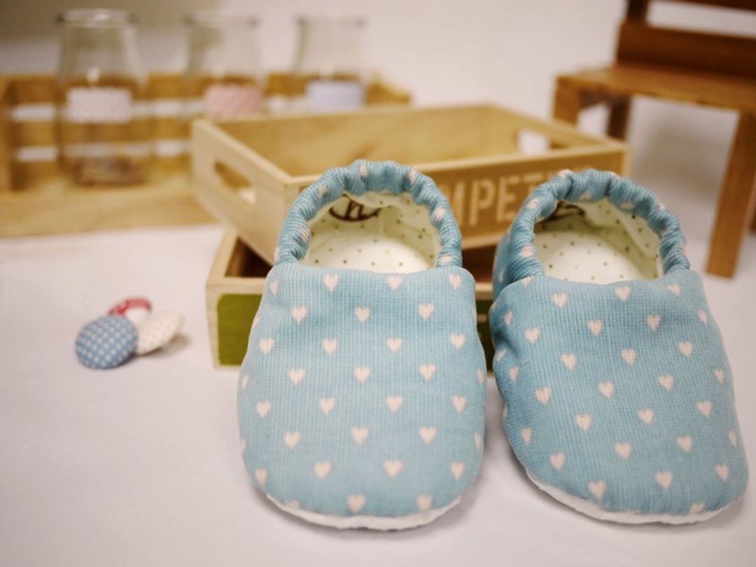 手工鞋 BABY小鞋《爱心绒》婴儿鞋 - 婴儿鞋 - 其他材质 蓝色