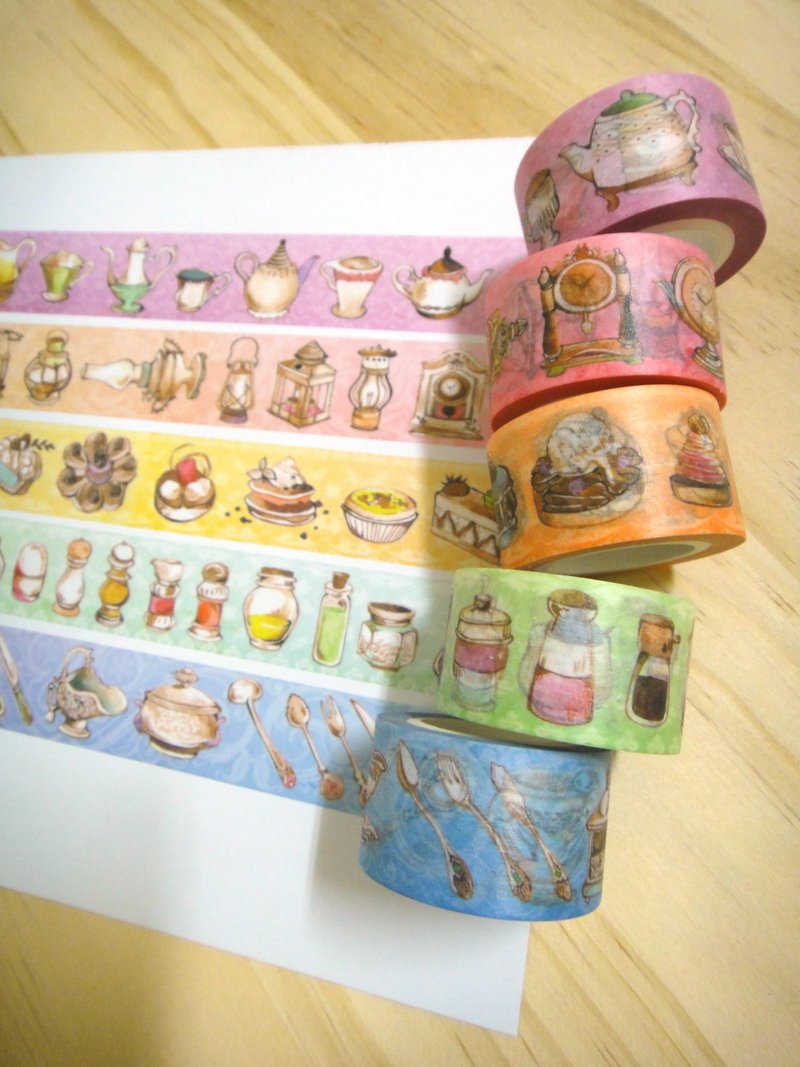 歪的工作室八月新款纸胶带The Seasoning Of Life彩底版套组 - 纸胶带 - 纸 多色