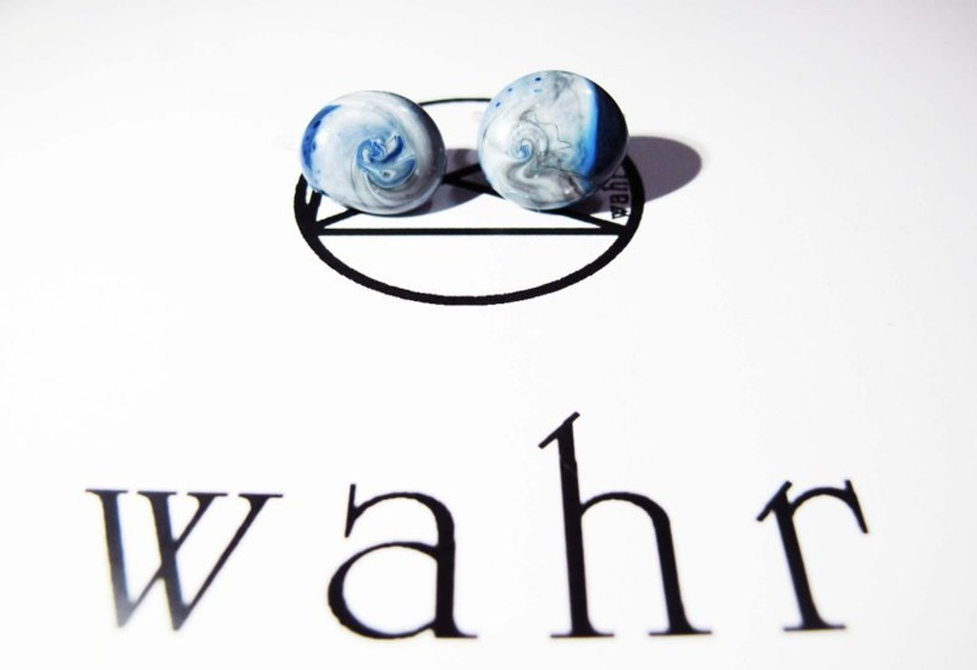 【Wahr】-夹式-蓝起司耳环(一对) - 耳环/耳夹 - 防水材质 多色
