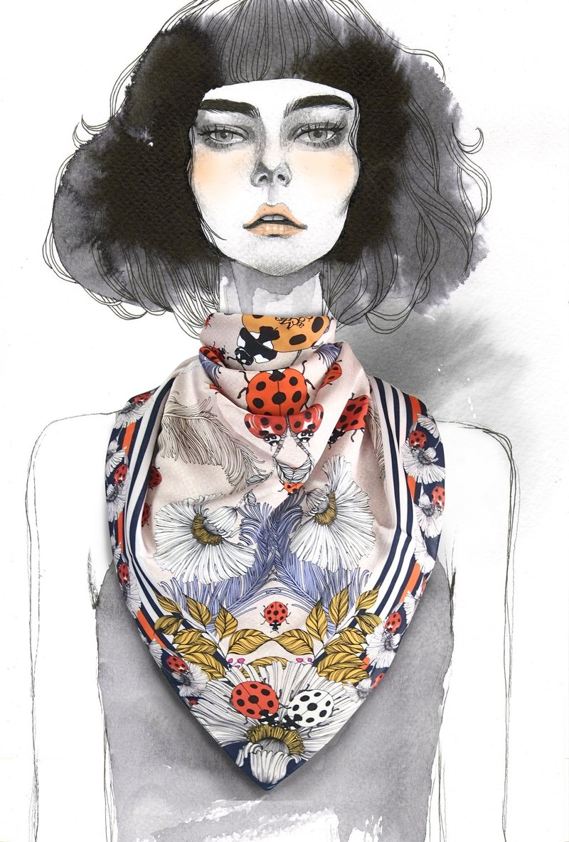 Me&A Cup of Hot Chocolate/THE LADY BUG/ 瓢虫的幻想世界 - 丝巾 - 其他材质 多色