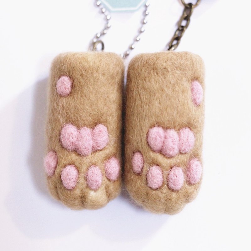 猫掌羊毛毡笔套/羊毛毡猫掌吊饰.羊毛毡钥匙圈 - 玩偶/公仔 - 羊毛 多色