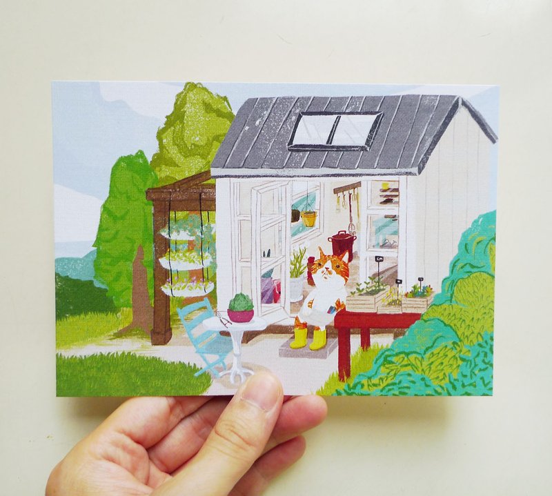 明信片-香橘士小园丁的午后发呆 - 卡片/明信片 - 纸 绿色