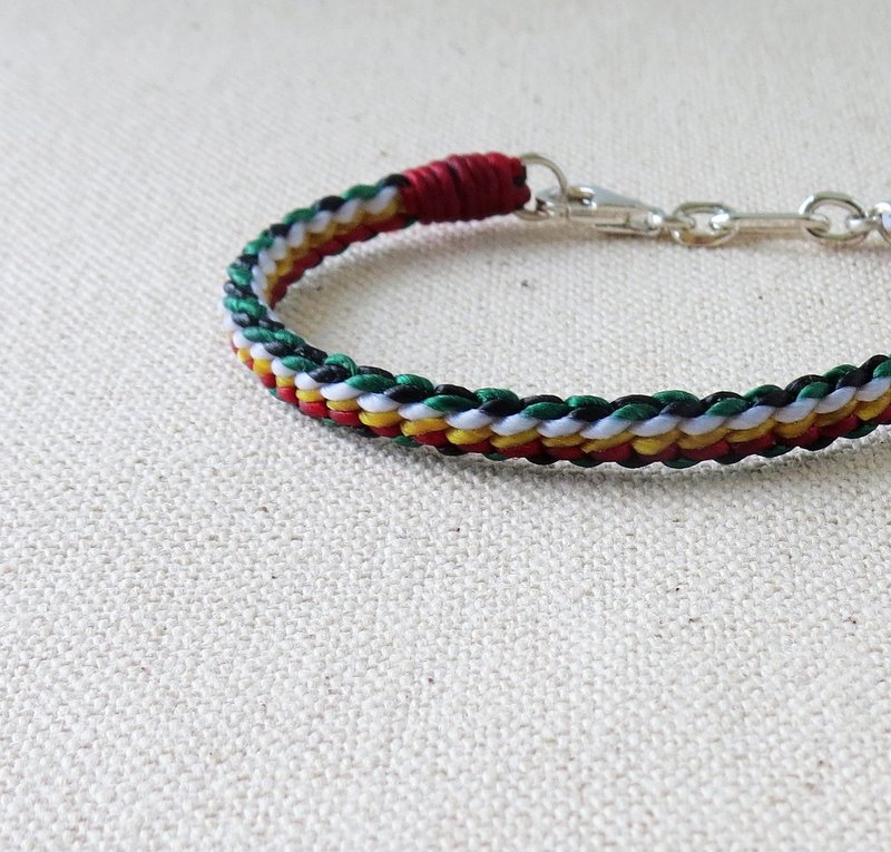 纯银*幸运祈愿五行开运蚕丝蜡线手链*招财喔*十股编**【附礼盒】 - 手链/手环 - 其他材质 