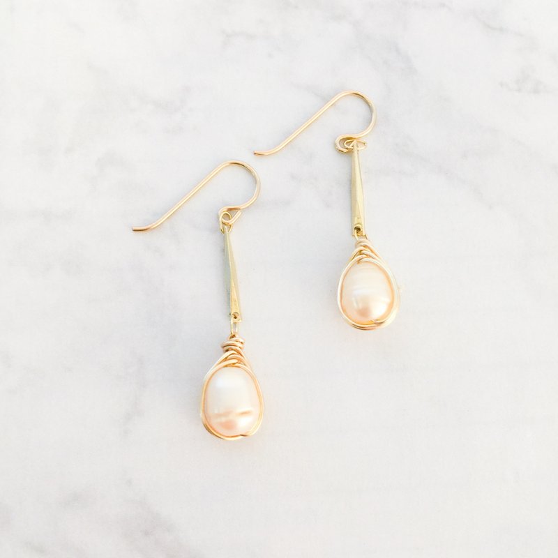 珍珠耳环 | Twilight - 耳环/耳夹 - 宝石 白色