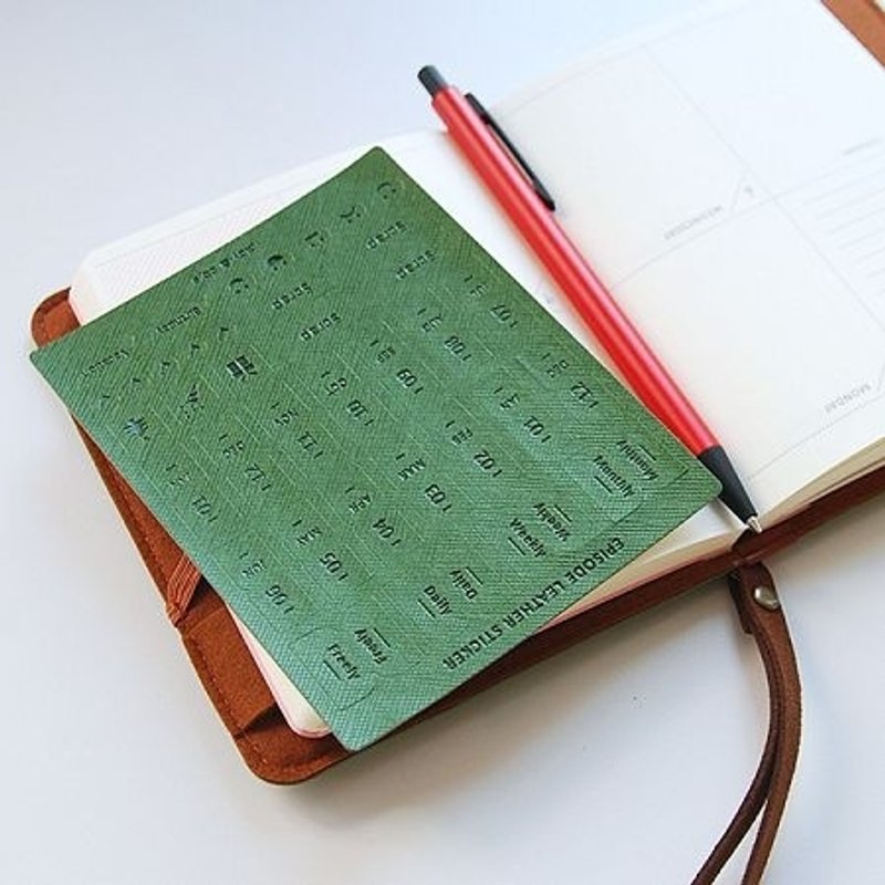 PLEPIC-皮革标签-Green,POJ91606 - 贴纸 - 人造皮革 绿色