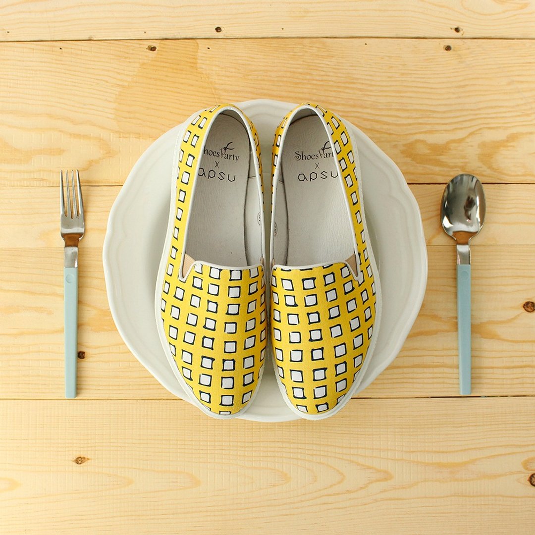 -----------Shoes Party-----------香蕉椰果冰淇淋厚底休闲鞋 /女鞋/手工订制/日本布料 - 女款休闲鞋 - 其他材质 