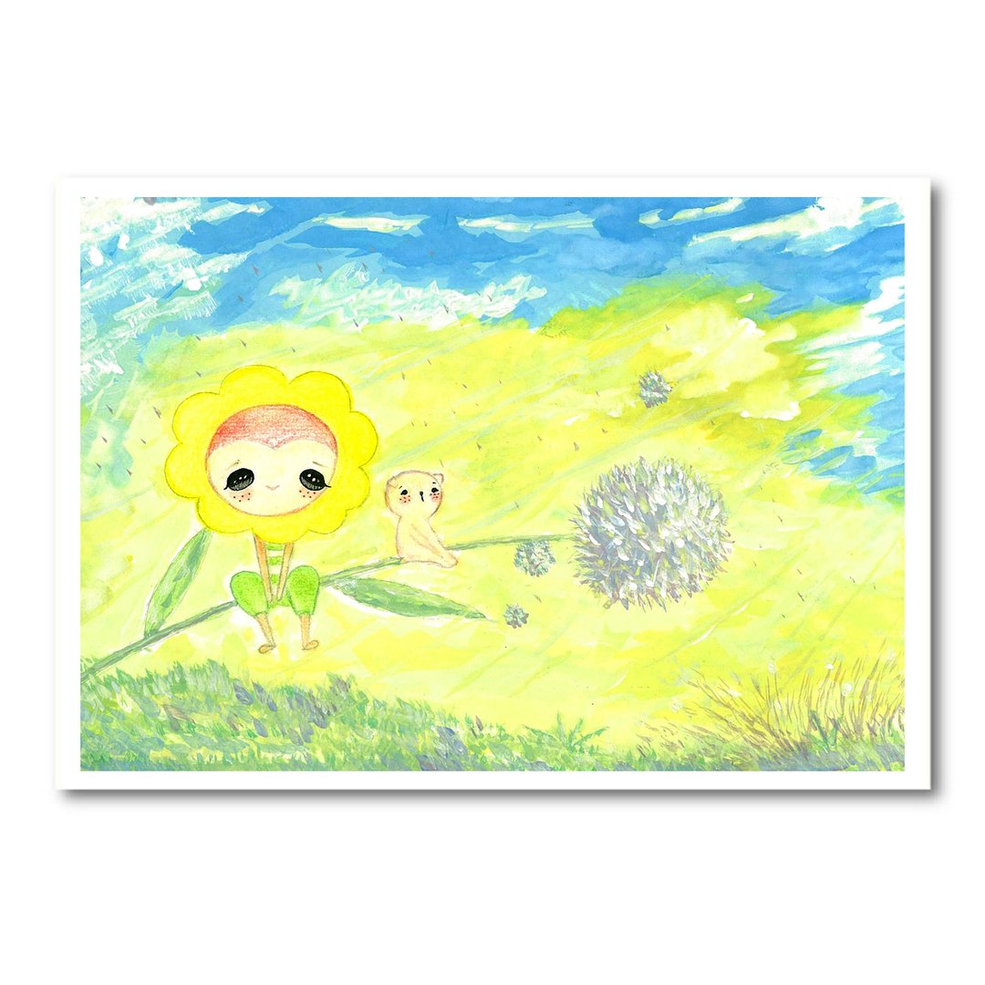 随风飘扬的希望~蒲公英   明信片/万用卡 - 卡片/明信片 - 纸 黄色