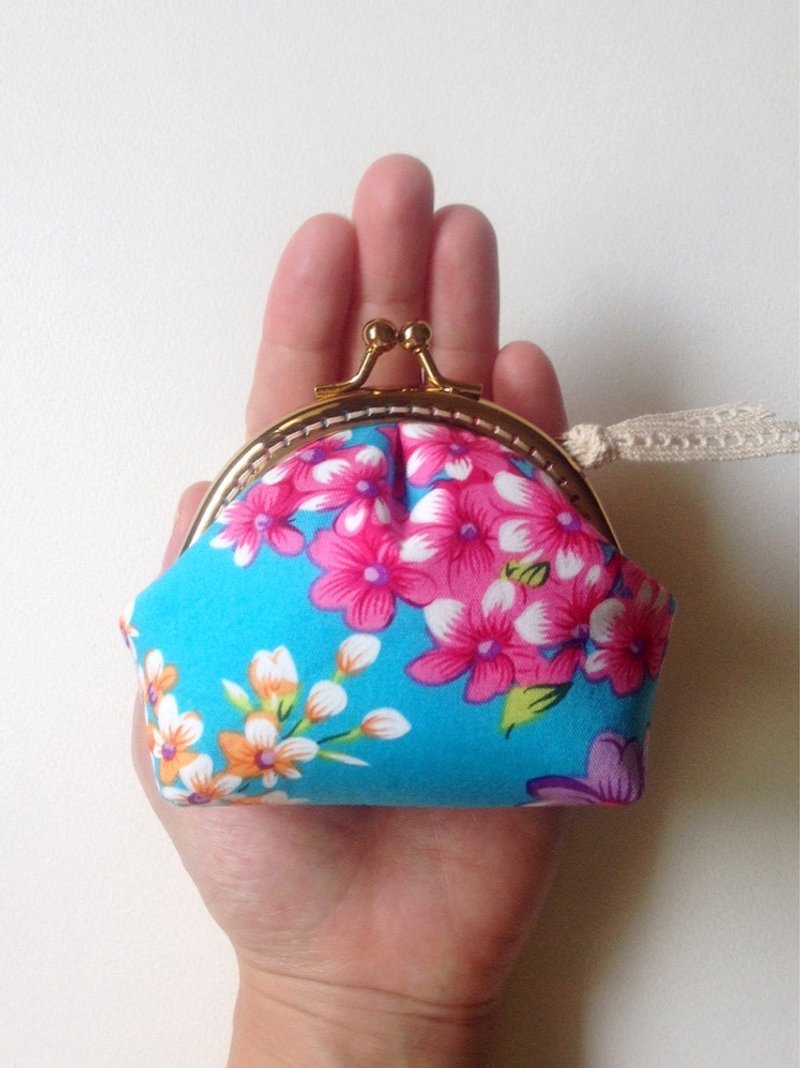 hm2。台客蓝。口金包 - 零钱包 - 棉．麻 蓝色