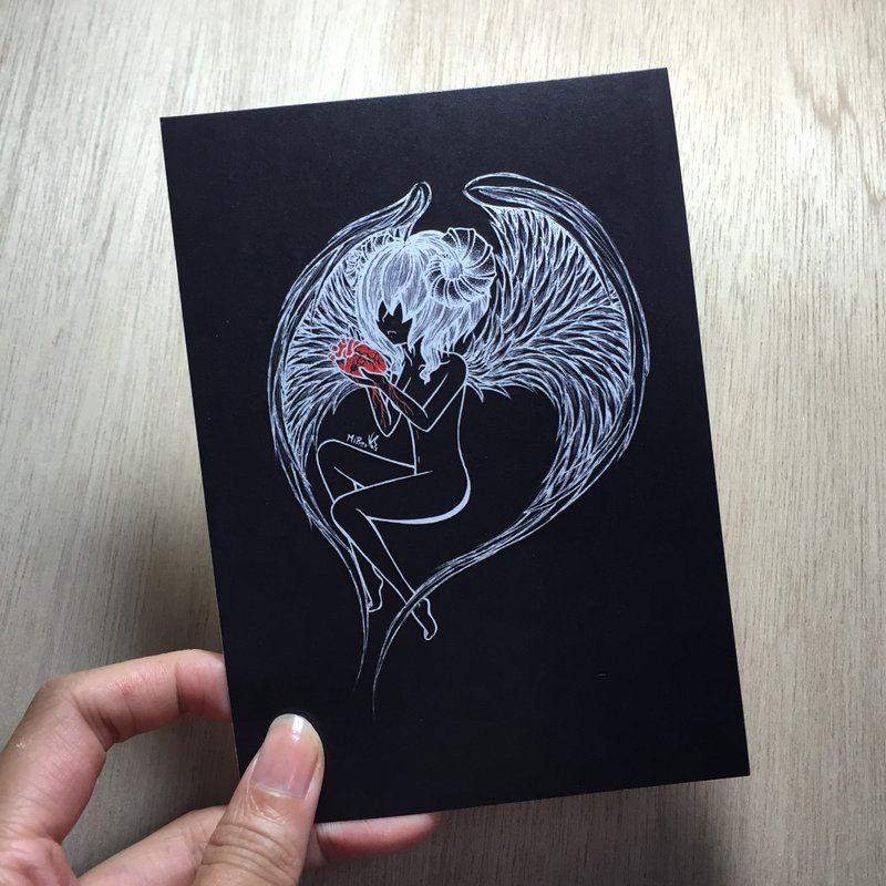 牡羊座 负片 明信片 - 卡片/明信片 - 纸 黑色