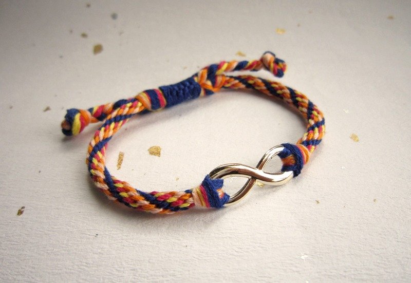 旋转舞步 浅金色无限 幸运绳编织手环 (可选色) - 手链/手环 - 棉．麻 多色