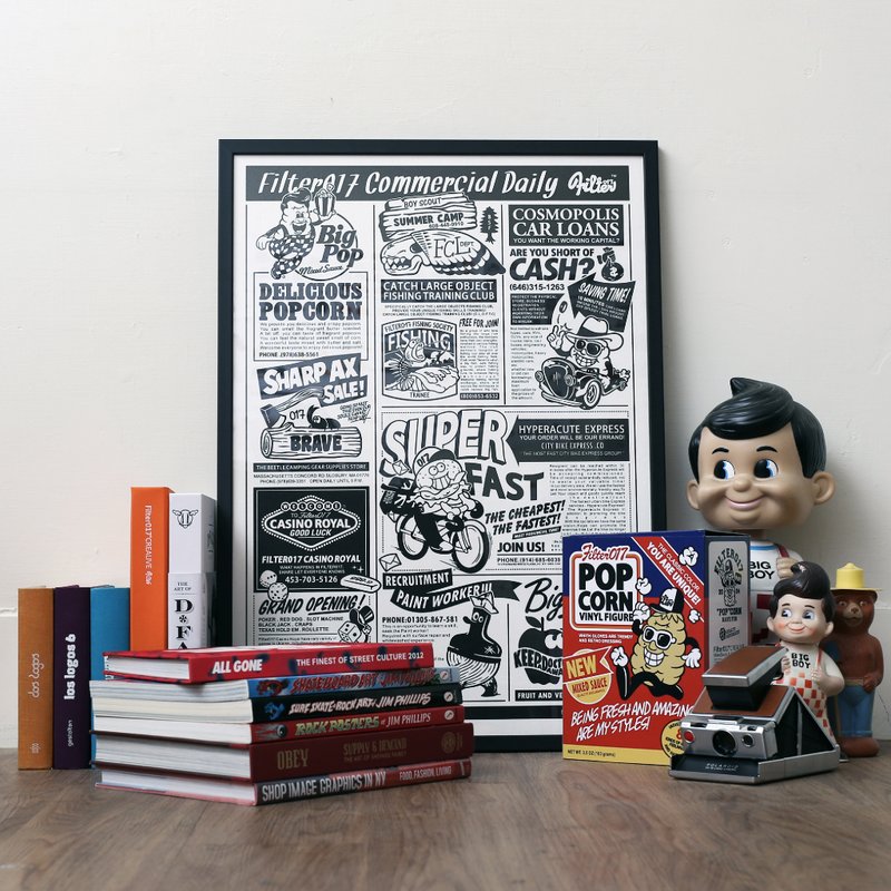 Filter017 Commercial Daily Screen Printing Poster 工商日报图像设计限量手工网版画作 黑白经典版 - 其他 - 纸 黑色