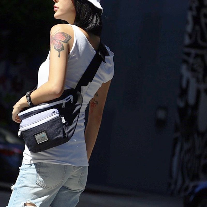 火柴木设计 Matchwood Portable 腰包 侧背包 斜背包 原色丹宁牛仔款 小包大容量 - 侧背包/斜挎包 - 其他材质 蓝色