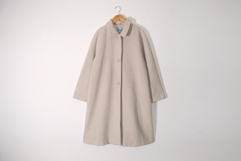 {:::Giraffe 长颈鹿人:::}_SWALLOW COAT牛奶黄柔软毛料古着毛大衣 - 女装休闲/机能外套 - 其他材质 黄色