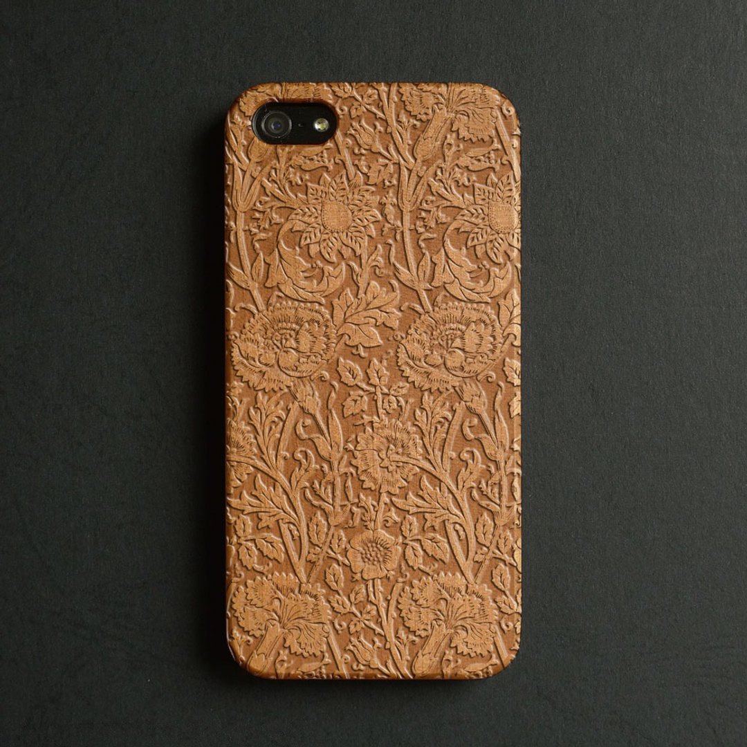 定制化真木雕刻 iPhone 7 / 7 Plus / 6 / 6s / iPhone 6 Plus / iPhone 6s Plus手机壳 花纹 S005 - 手机壳/手机套 - 木头 咖啡色