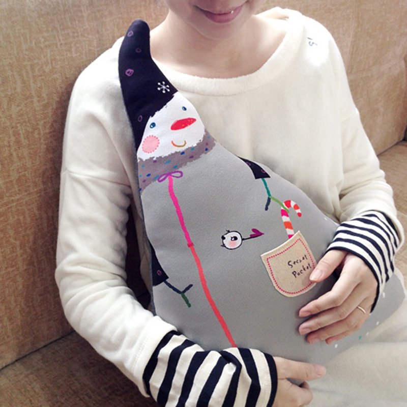 抱枕 可藏纸条的雪人 - 枕头/抱枕 - 其他材质 灰色