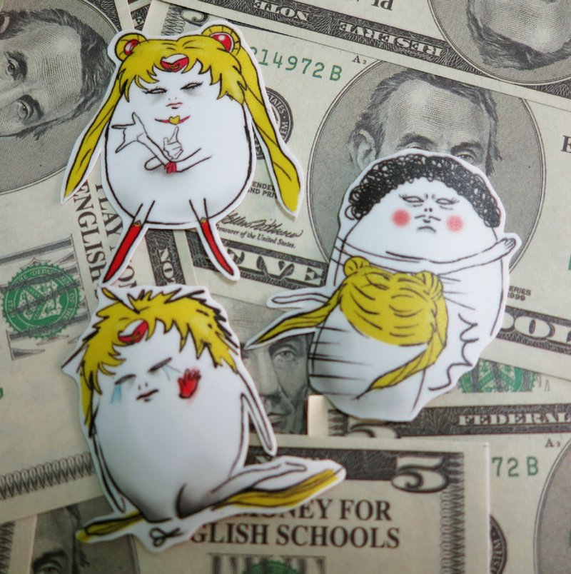 [stickes] 美少女"蛋"士防水贴纸组 - 贴纸 - 防水材质 黄色