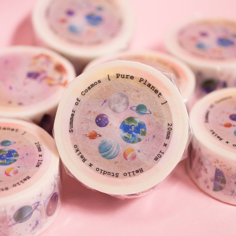 宇宙锉冰│Pure Planet 纸胶带 - 纸胶带 - 纸 白色