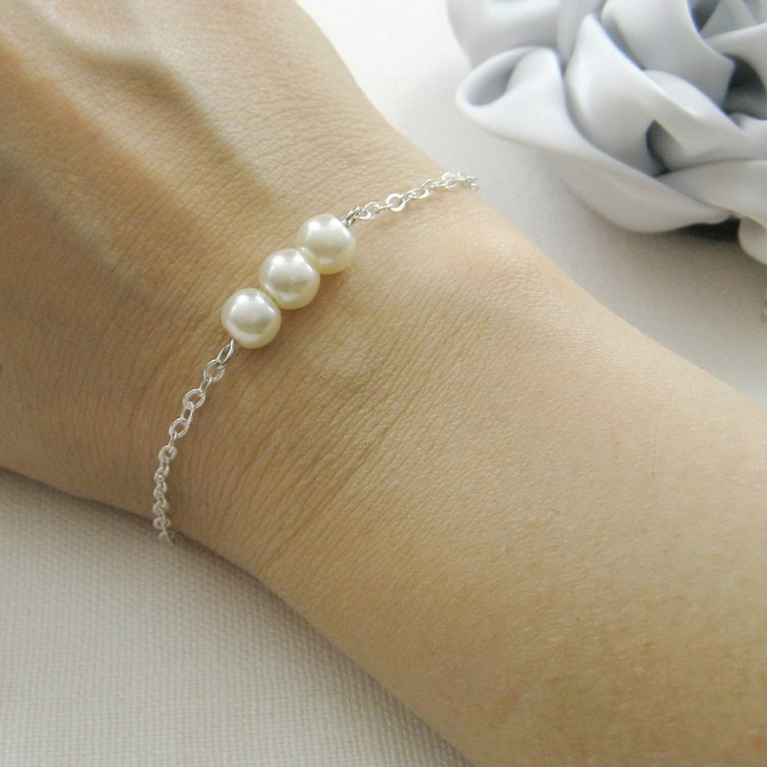 珍珠手炼 (simple pearl bracelet-BR002) - 手链/手环 - 其他材质 