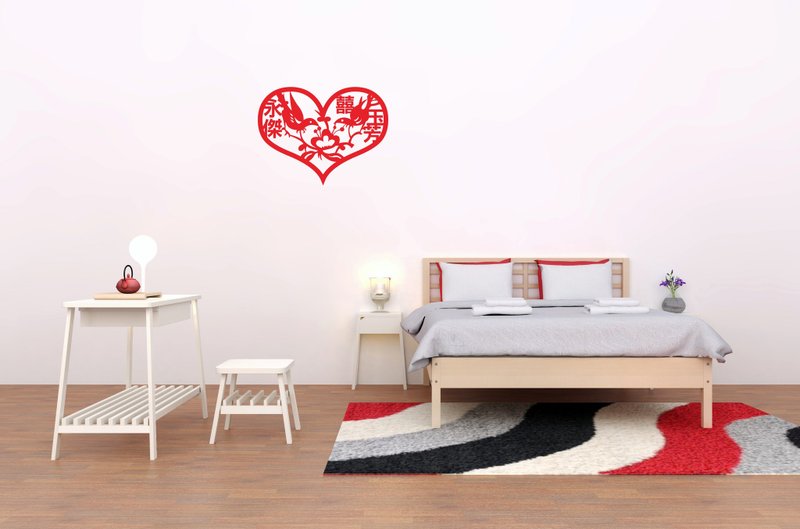 (幸)定制化囍字壁贴纸1爱心喜鹊-囍字贴【定制化礼物】 - 贴纸 - 塑料 