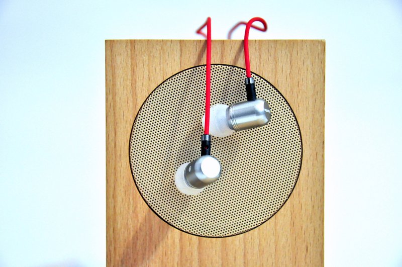 微笑限定│hoomia好组合│【hello mini】木乐原声蓝牙喇叭送【S1】微金属入耳式耳机＆好质感手机座 - 扩音器/喇叭 - 木头 金色