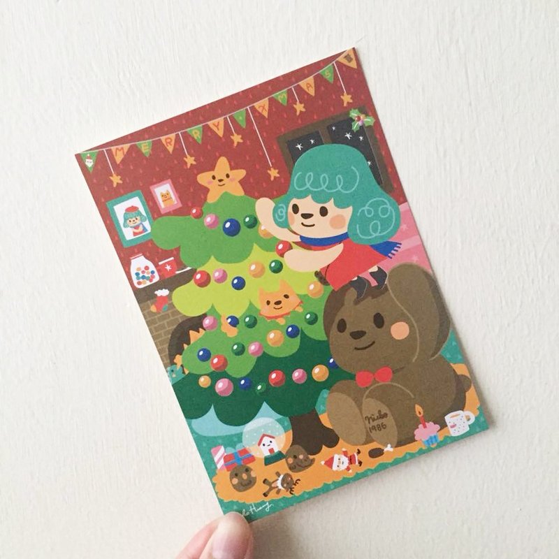 绝版【圣诞红】明信片 - 卡片/明信片 - 纸 红色