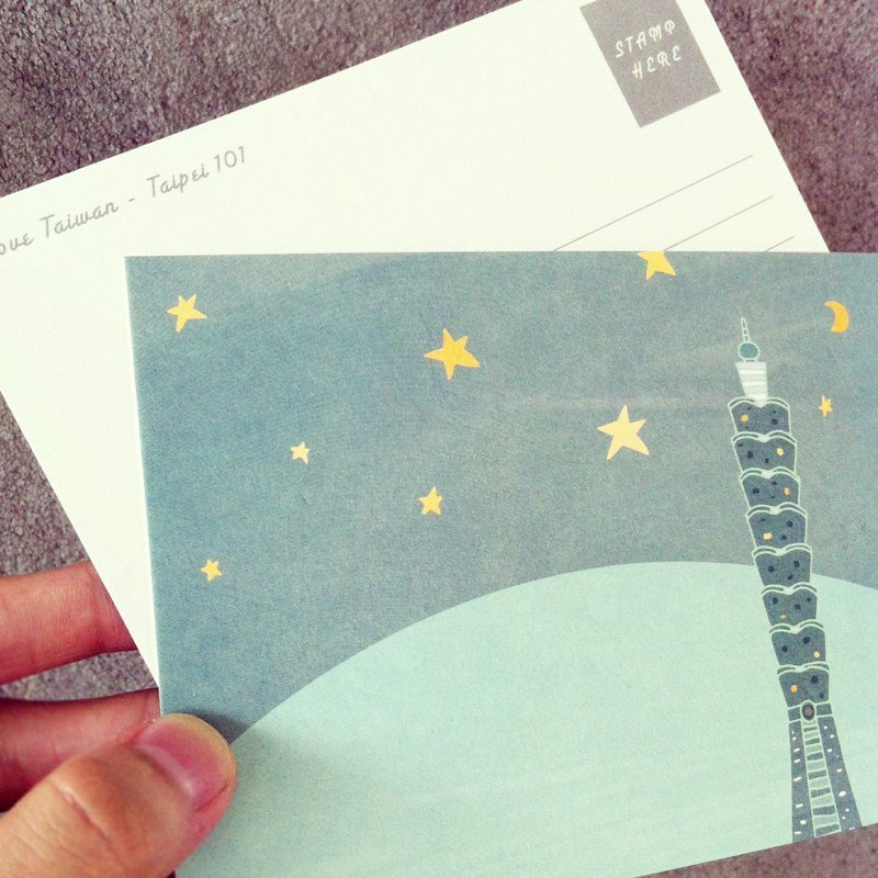 《KerKerland》Love Taiwan-Taipei☉明信片 - 卡片/明信片 - 纸 蓝色