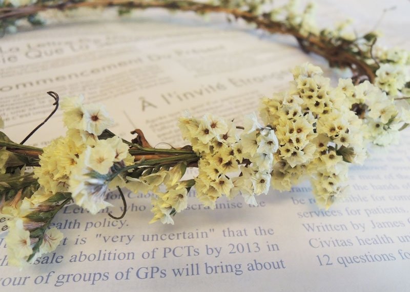 微甜·圈 手作 柔柔 轻感 春日花圈-柔柔 空气轻感 水晶花儿 花冠儿 头冠 婚摄 婚纱 自助婚纱 - 发饰 - 植物．花 黄色