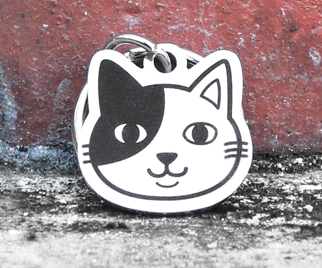 【三色猫猫-4款】‘猫猫形状’专属-定制名牌（6色钻）◆可爱x防走失◆ - 项圈/牵绳 - 其他金属 紫色