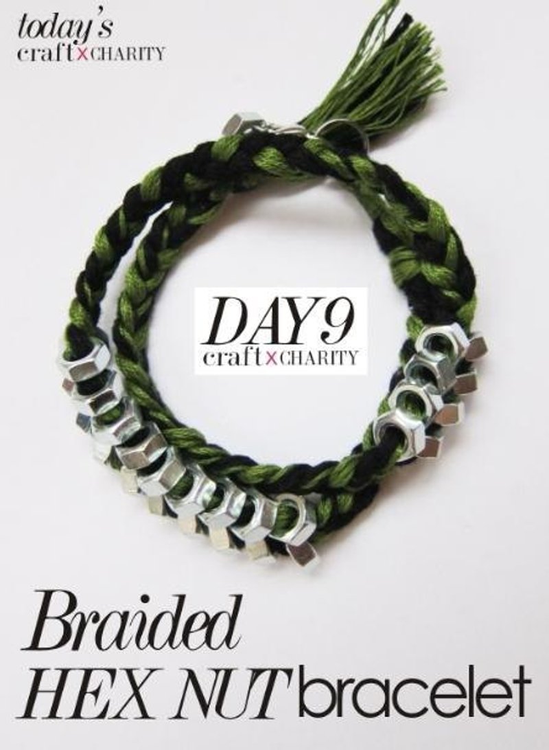 螺帽编织手炼 Braided hex nut bracelet - 手链/手环 - 其他金属 多色